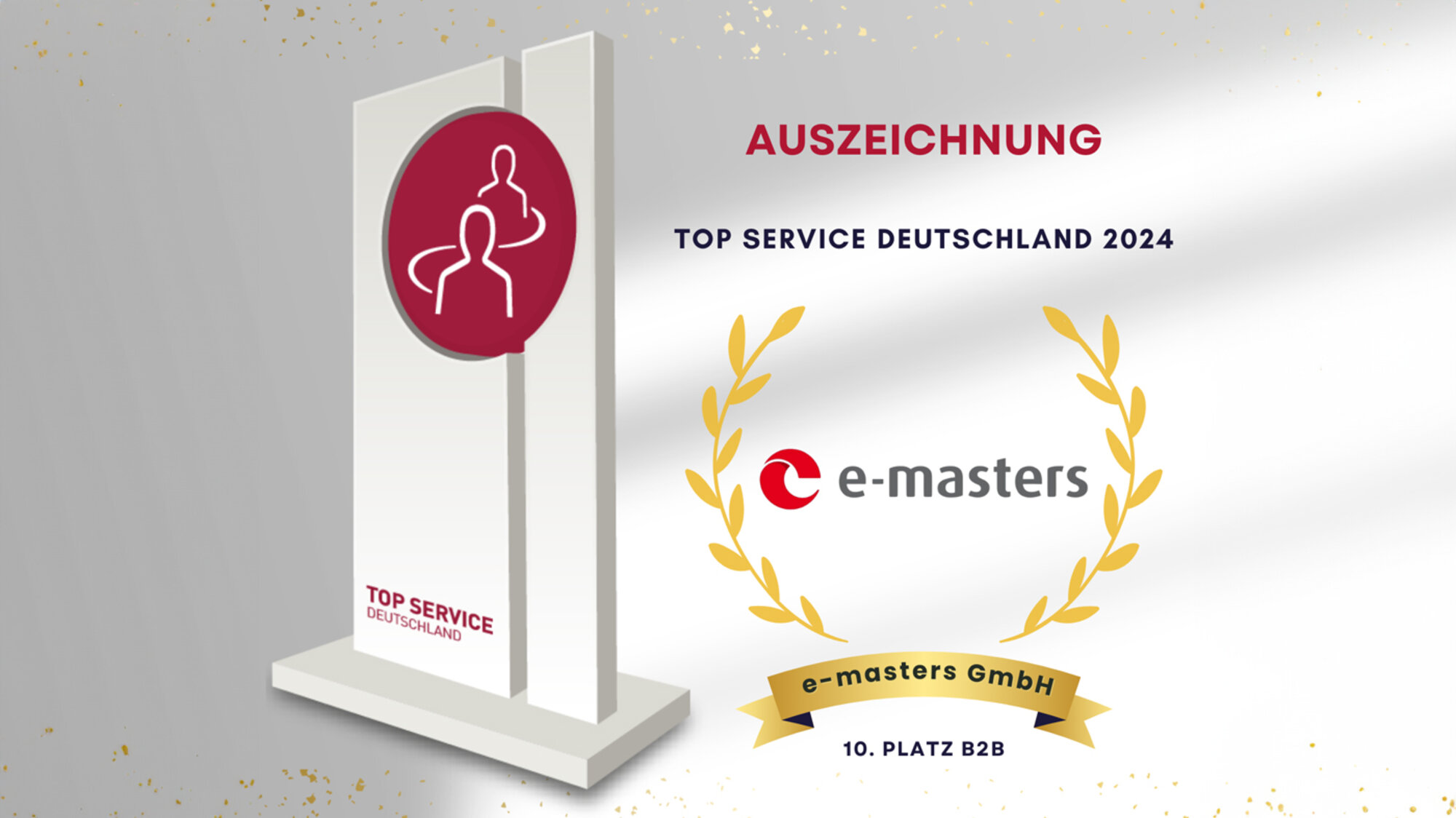 e-masters gewinnt 2024 zum dritten Mal in Folge TOP SERVICE Deutschland Preis e-masters gewinnt 2024 zum dritten Mal in Folge TOP SERVICE Deutschland Preis