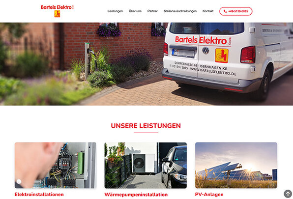 Screenshot von Bartels-Elektro Homepage