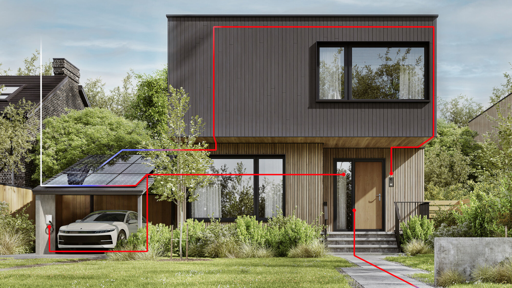 ABB Smart EMS vernetzt Solaranlage, Wallbox und Haushalt intelligent – für maximalen Eigenverbrauch und minimale Stromkosten im Ein- und Mehrfamilienhaus.