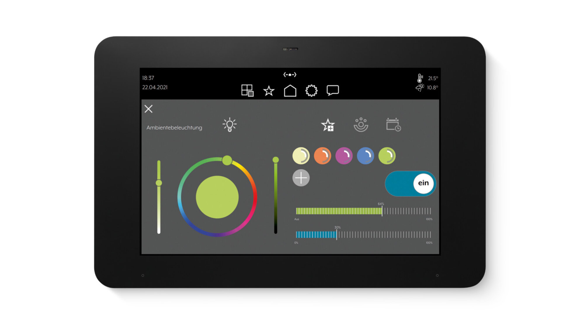 Mit einem Update hat JUNG den Funktionsumfang des KNX Touchdisplays Smart Panel 8 erweitert.
