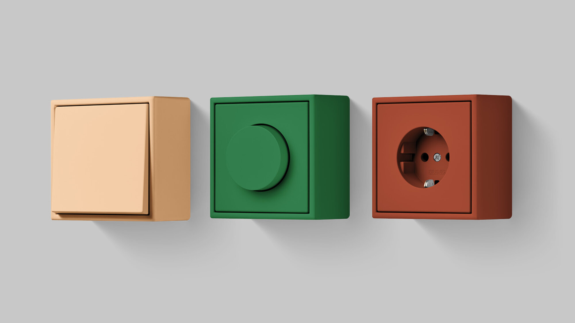 LS CUBE von JUNG in den Farben von Le Corbusier