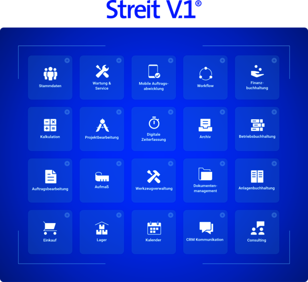 Funktionen der Handwerkersoftware Streit V.1