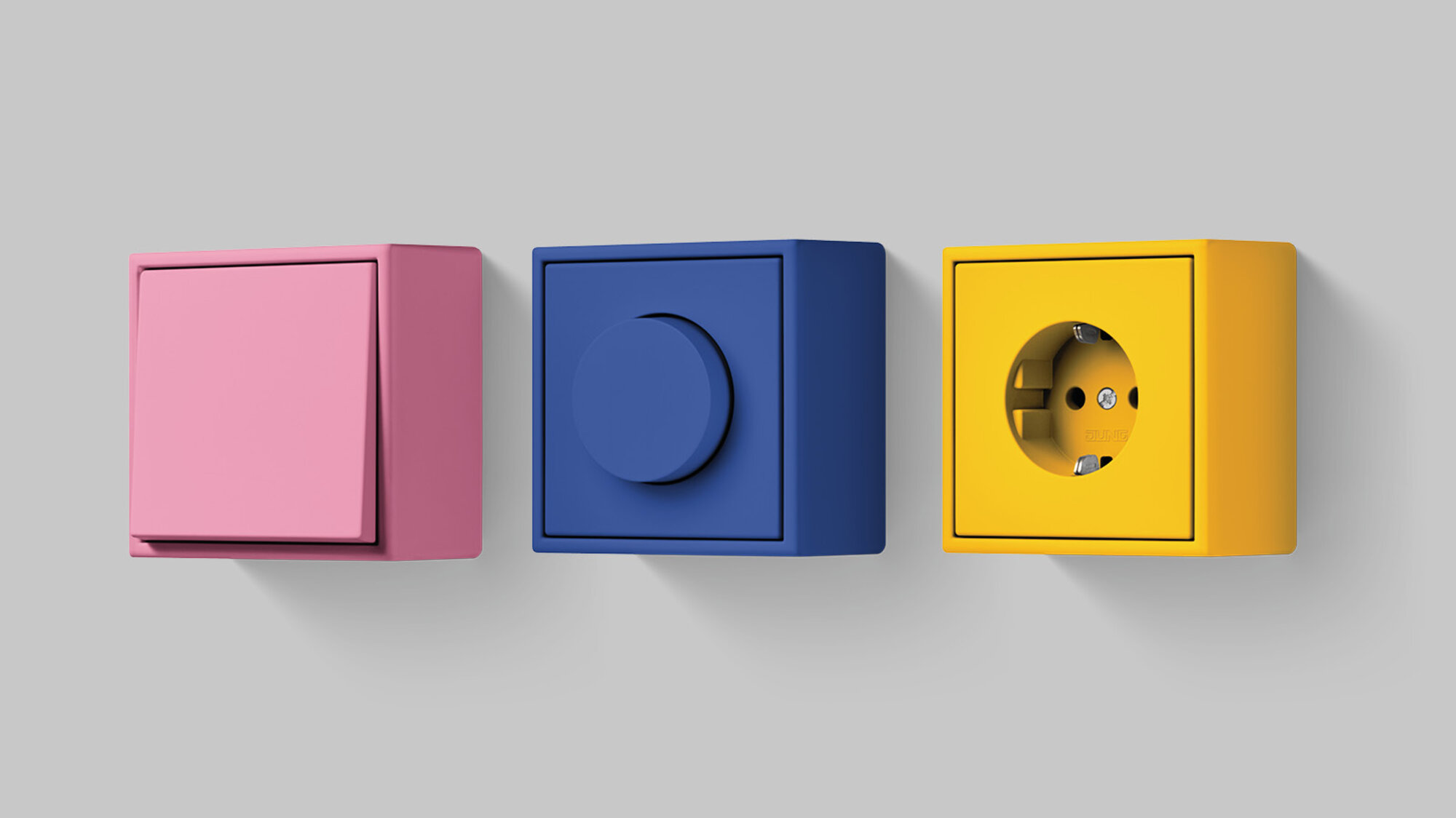 LS CUBE von JUNG in den Farben von Le Corbusier