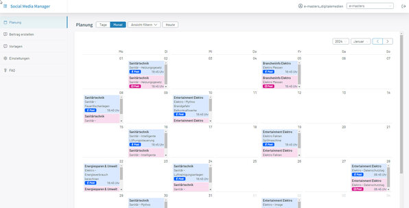 Dashboard Contentplaner