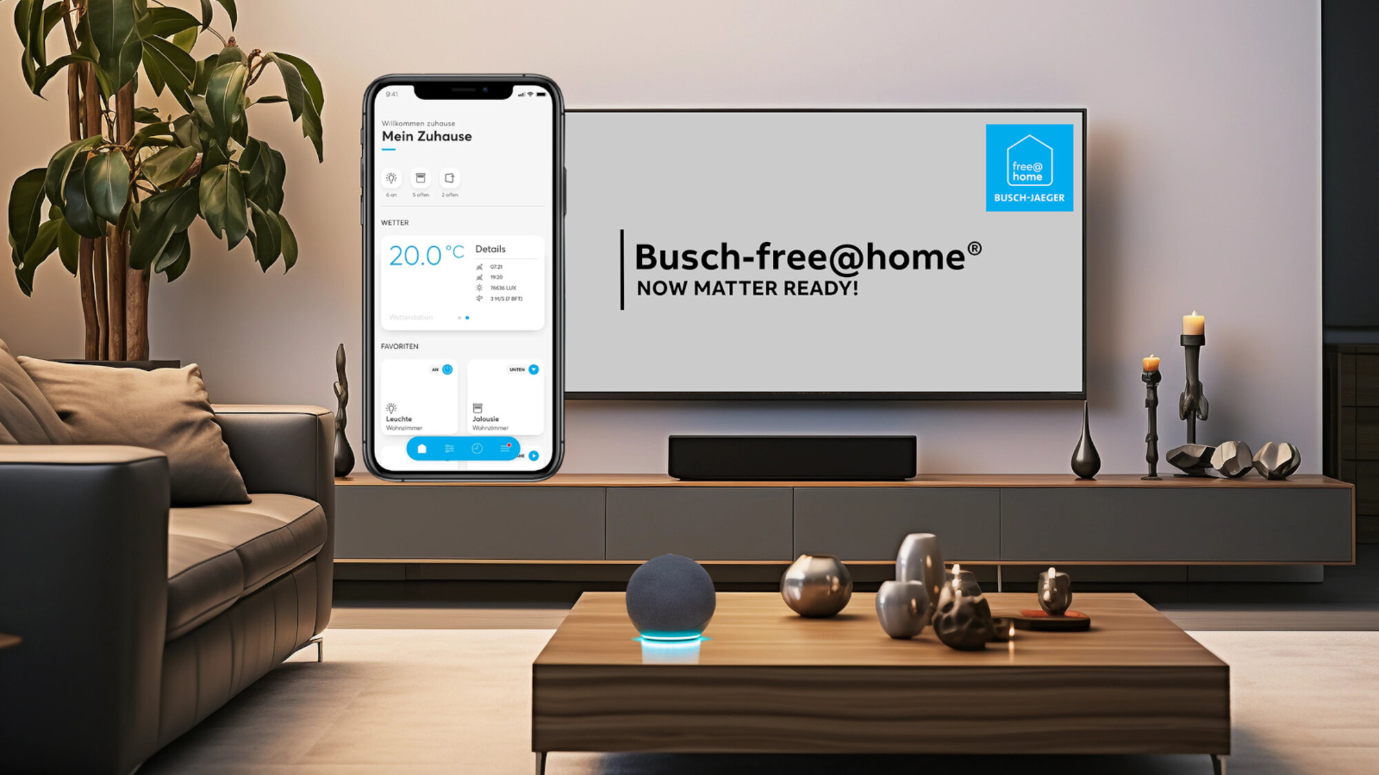 Busch-free@home® jetzt mit Apple Home und weiteren Matter-Systemen kompatibel Busch-free@home® jetzt mit Apple Home und weiteren Matter-Systemen kompatibel